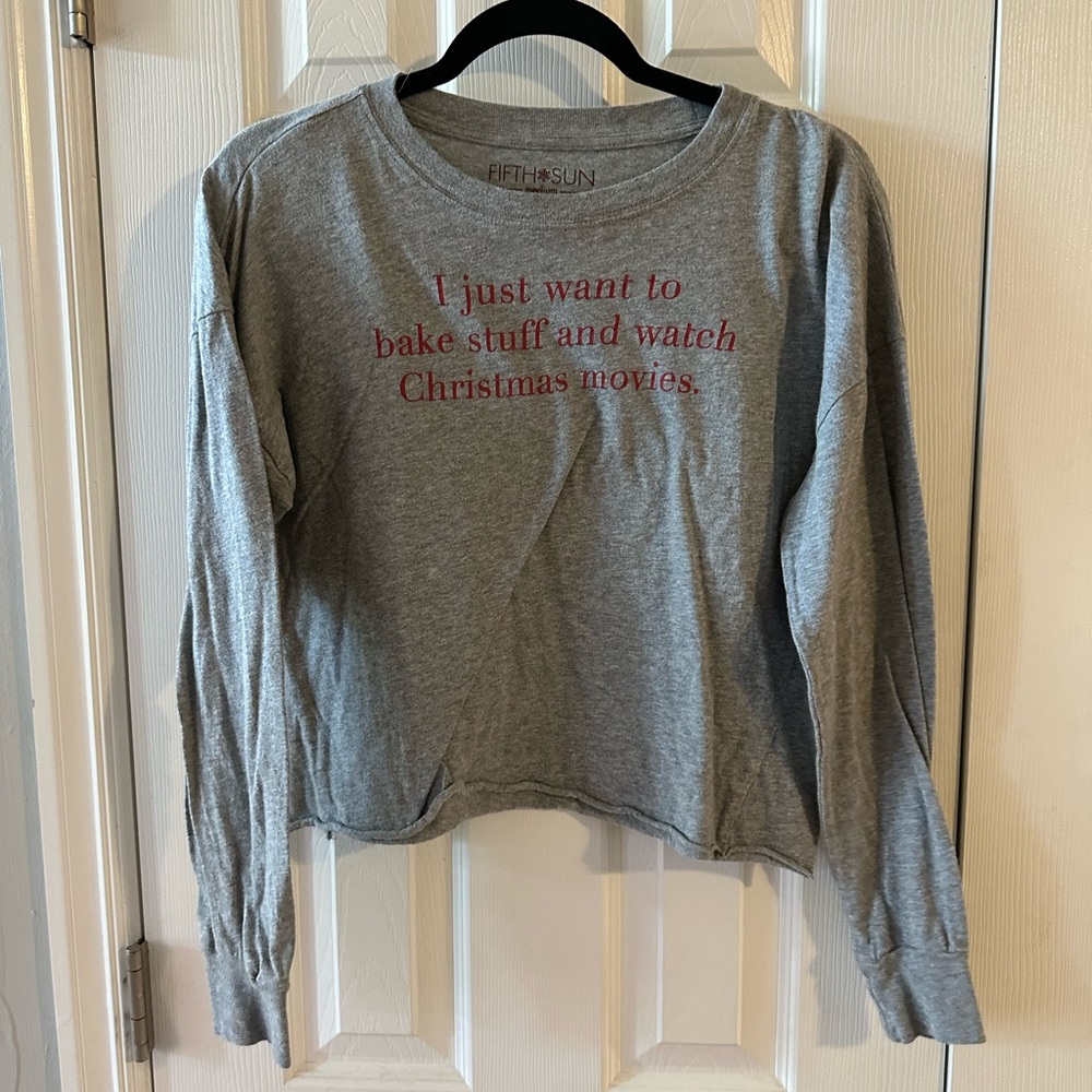 CROPPED LONG SLEEVE TEE CHRISTMAS